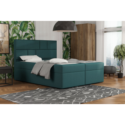Designová postel s úložným prostorem 120x200 MELINDA - modrozelená