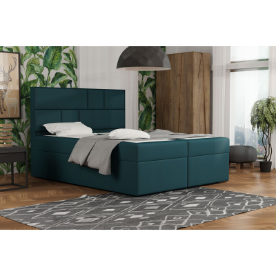 Designová postel s úložným prostorem 140x200 MELINDA - modrá 3