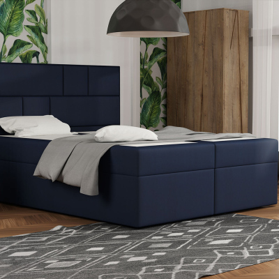 Designová postel s úložným prostorem 140x200 MELINDA - modrá 4