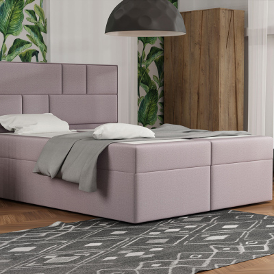 Designová postel s úložným prostorem 140x200 MELINDA - růžová 2