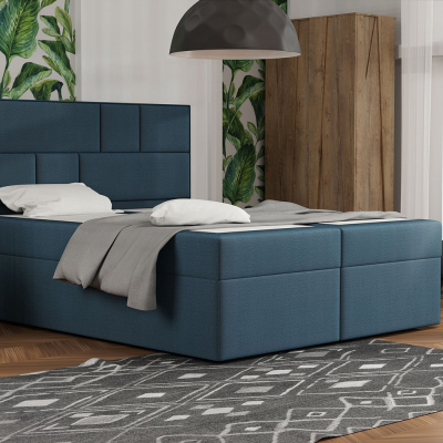 Designová postel s úložným prostorem 140x200 MELINDA - modrá 5