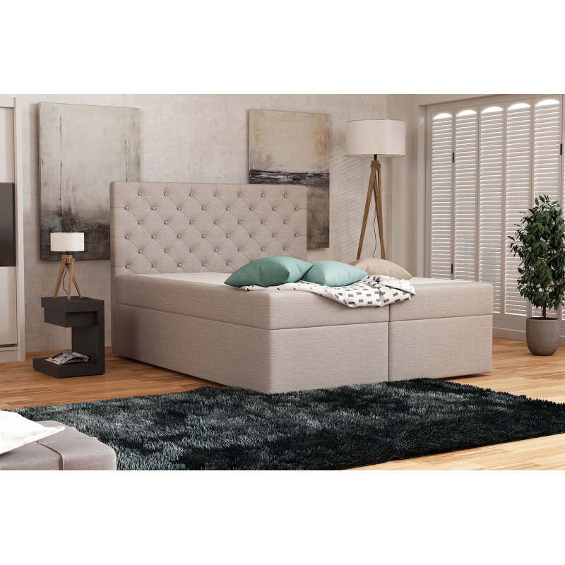 Elegantní čalouněná postel 160x200 ALLEFFRA - béžová 1