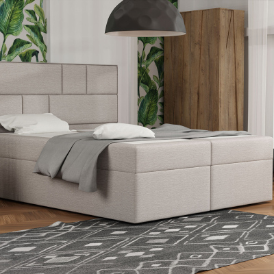 Designová postel s úložným prostorem 120x200 MELINDA - béžová 1