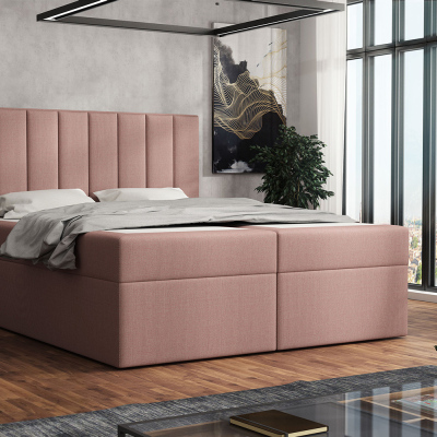 Levné Čalouněné dvojlůžka: Čalouněná postel boxspring 180x200 SAMANTA - růžová 1