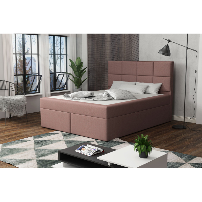Čalouněná postel s prošíváním 160x200 BEATRIX - růžová 1
