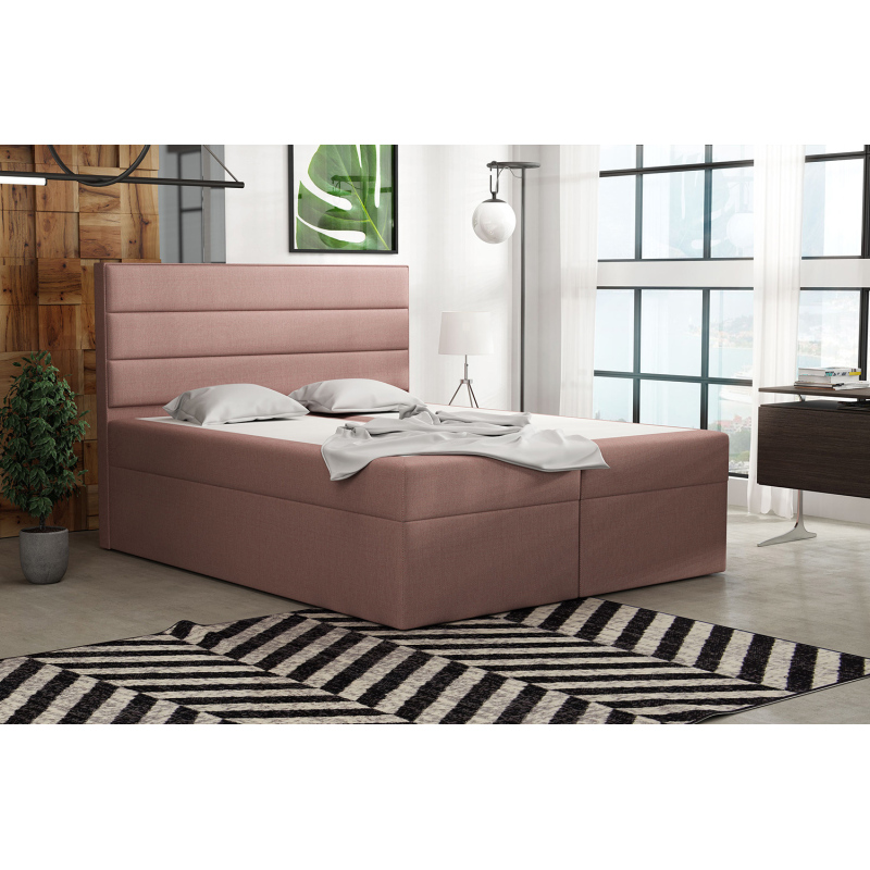 Boxspringová postel 140x200 INGA - růžová 1