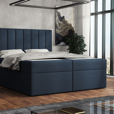 Čalouněná postel boxspring 160x200 SAMANTA - modrá 1