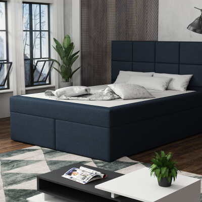 Čalouněná postel s prošíváním 160x200 BEATRIX - modrá 1