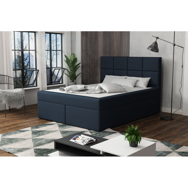 Čalouněná postel s prošíváním 180x200 BEATRIX - modrá 1