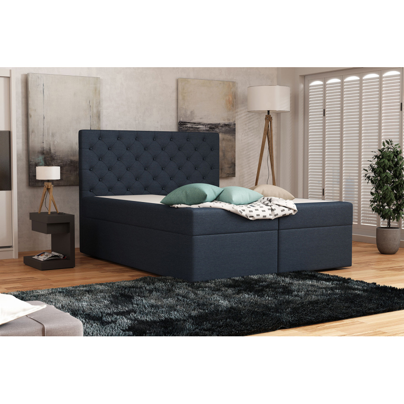 Elegantní čalouněná postel 160x200 ALLEFFRA - modrá 1