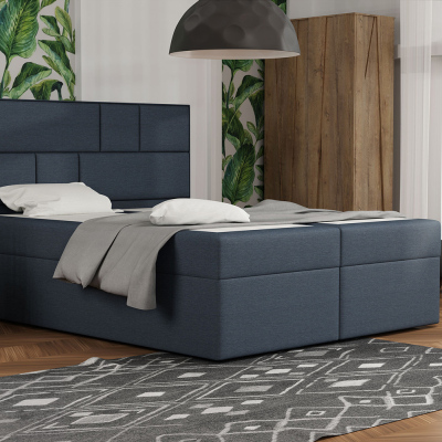 Designová postel s úložným prostorem 140x200 MELINDA - modrá 1
