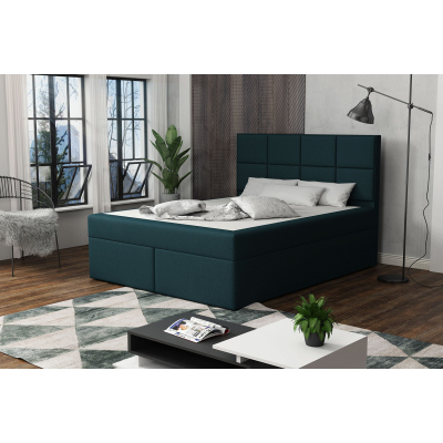 Čalouněná postel s prošíváním 160x200 BEATRIX - modrá 2