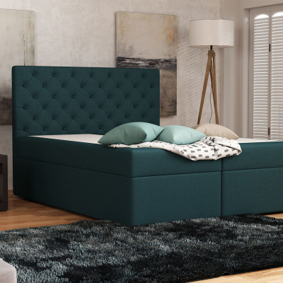 Elegantní čalouněná postel 140x200 ALLEFFRA - modrá 2