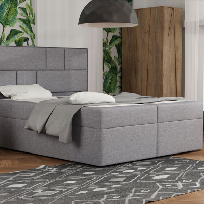 Designová postel s úložným prostorem 120x200 MELINDA - šedá 1