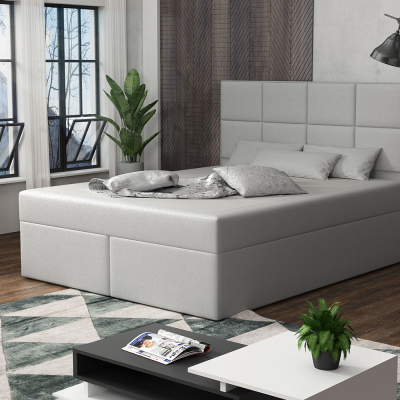 Čalouněná postel s prošíváním 180x200 BEATRIX - bílá