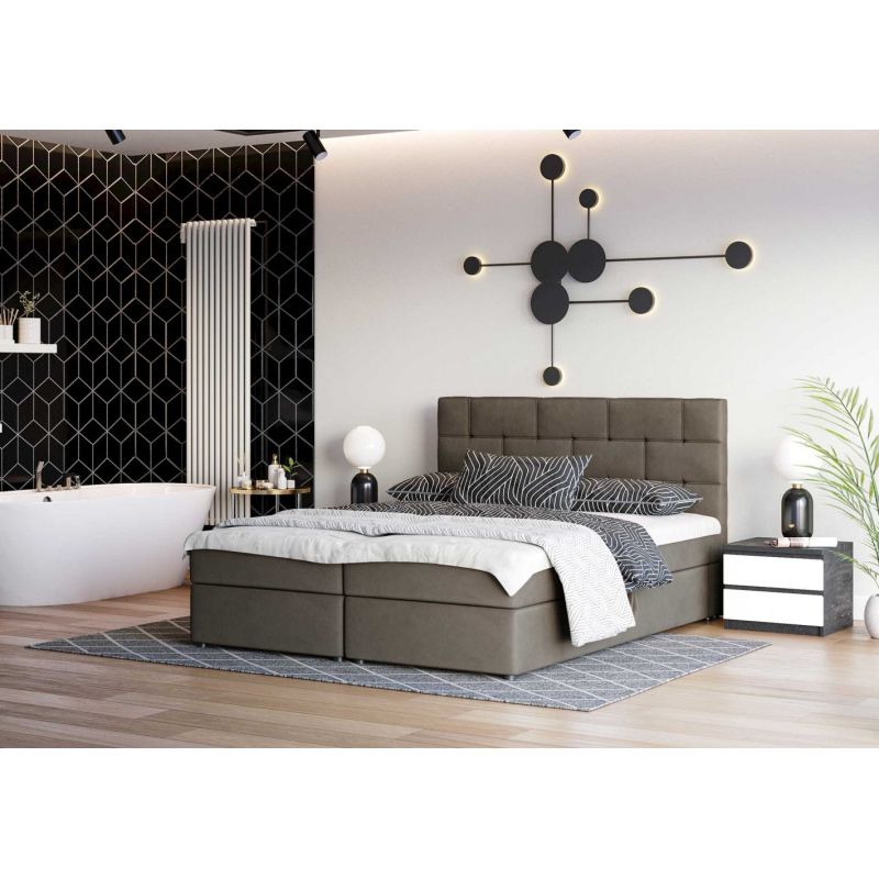 Designová postel WALLY 180x200, hnědá