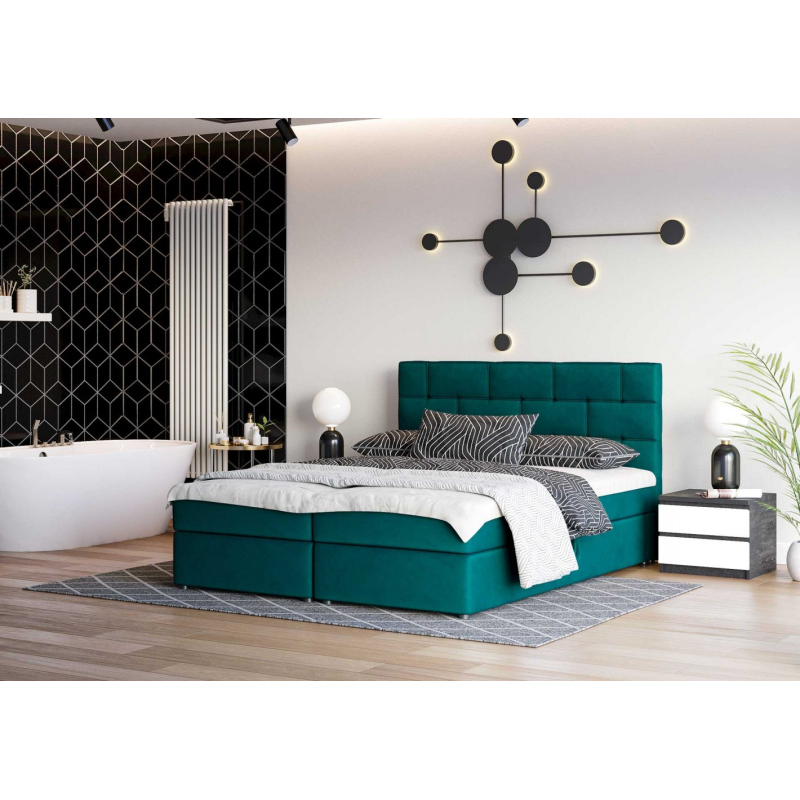 Designová postel WALLY 160x200, petrolejová