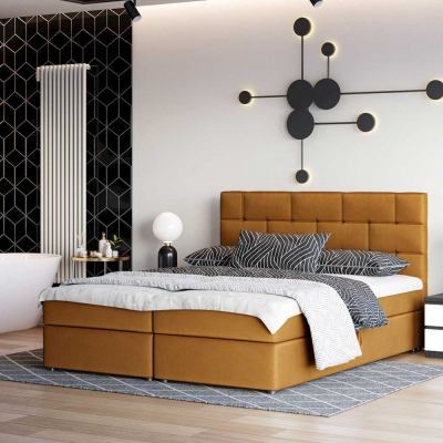 Designová postel WALLY 160x200, žlutá