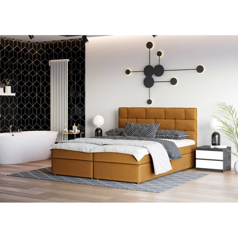 Designová postel WALLY 160x200, žlutá
