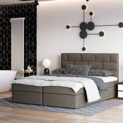 Designová postel WALLY 140x200, hnědá
