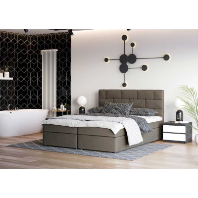 Designová postel WALLY 140x200, hnědá