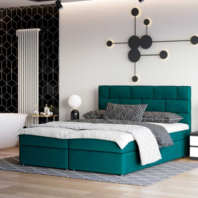 Designová postel WALLY 140x200, zelená