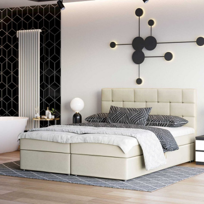 Designová postel WALLY 140x200, béžová