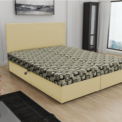 Odolná čalouněná postel s úložným prostorem DANIELA 180x200, béžová