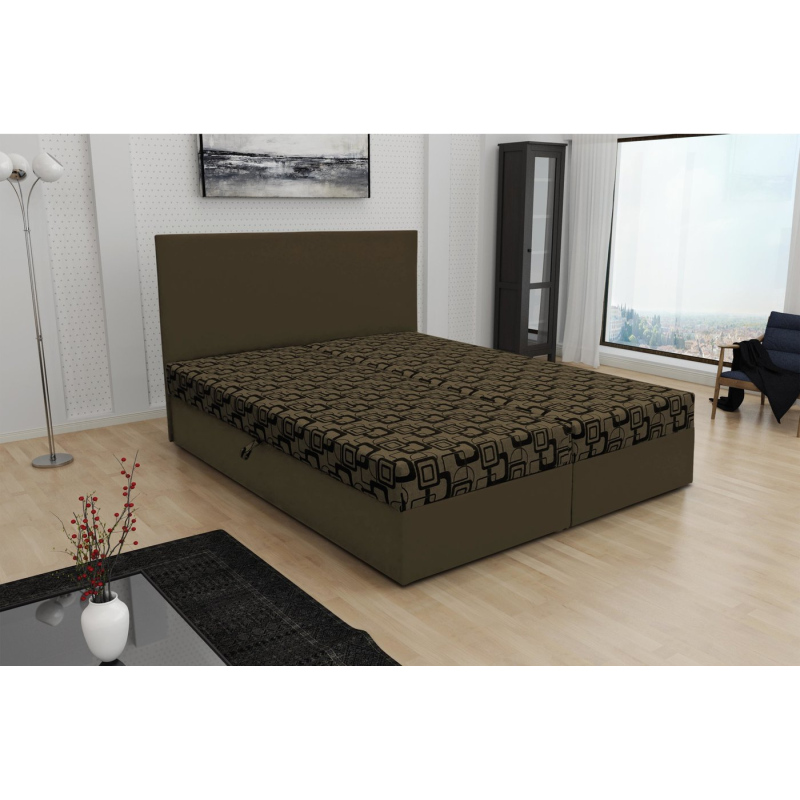 Odolná čalouněná postel s úložným prostorem DANIELA 160x200, hnědá