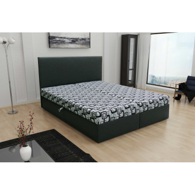 Odolná čalouněná postel s úložným prostorem DANIELA 160x200, černá