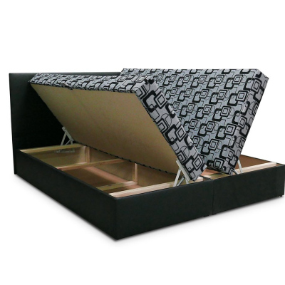 Odolná čalouněná postel s úložným prostorem DANIELA 140x200, černá