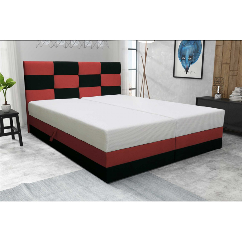 Designová postel MARLEN 180x200, červená + černá