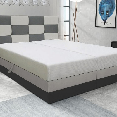 Designová postel MARLEN 160x200, šedá + béžová