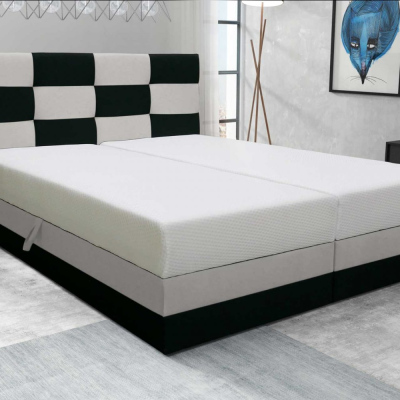 Designová postel MARLEN 140x200, černá + béžová