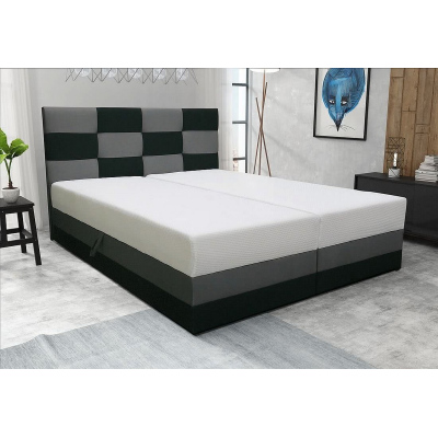 Designová postel MARLEN 140x200, šedá + černá