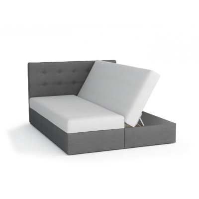 Boxspringová postel SISI 180x200, černá + bílá eko kůže