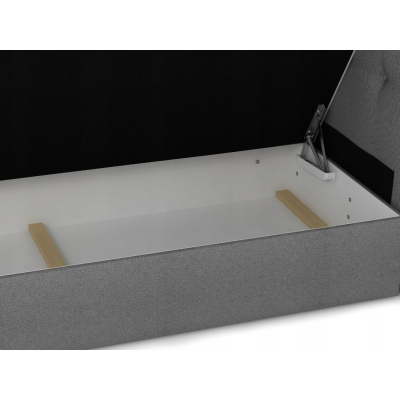 Boxspringová postel SISI 180x200, šedá + bílá eko kůže