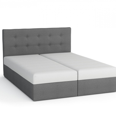 Boxspringová postel 180x200 SISI, šedá + černá eko kůže