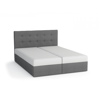 Boxspringová postel 160x200 SISI, černá + šedá eko kůže