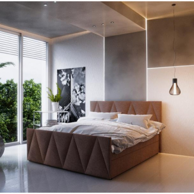 Čalouněná postel VASILISA III 180x200, hnědá