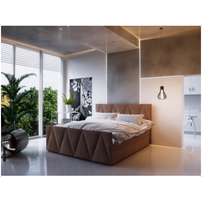 Čalouněná postel VASILISA III 180x200, hnědá