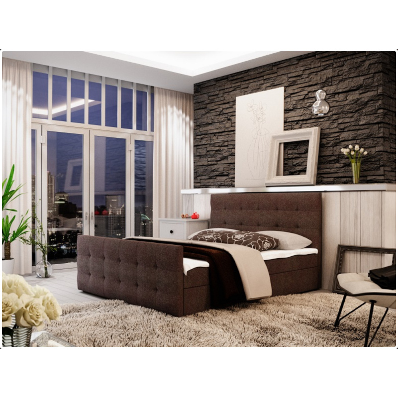 Čalouněná postel VASILISA II 160x200, hnědá