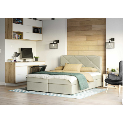 Manželská postel s prošíváním KATRIN 180x200, béžová
