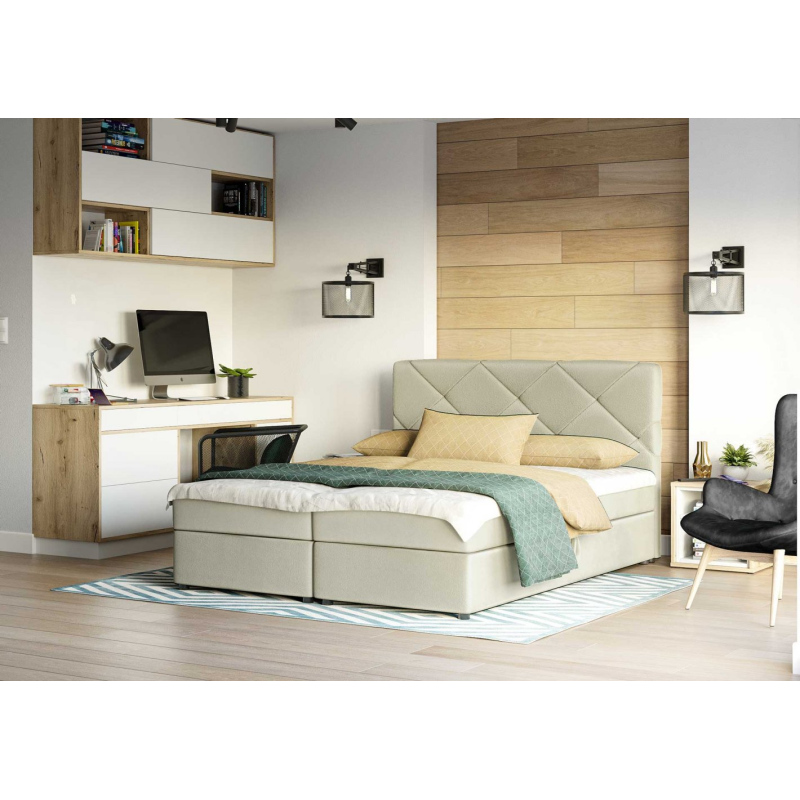 Manželská postel s prošíváním KATRIN 160x200, béžová