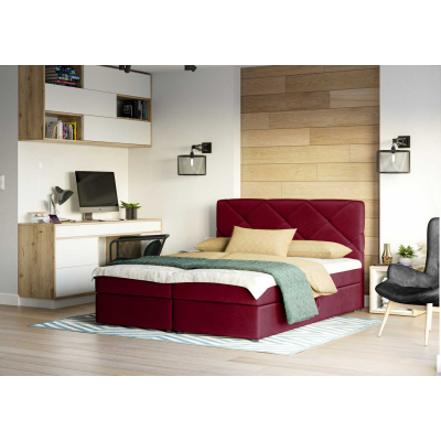 Manželská postel s prošíváním KATRIN 140x200, červená