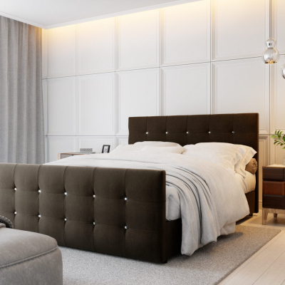 Čalouněná postel KAUR 140x200, hnědá