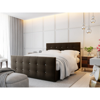 Čalouněná postel KAUR 140x200, hnědá