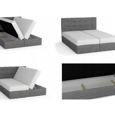 Moderní postel 140x200 STIG II s úložným prostorem  - béžová