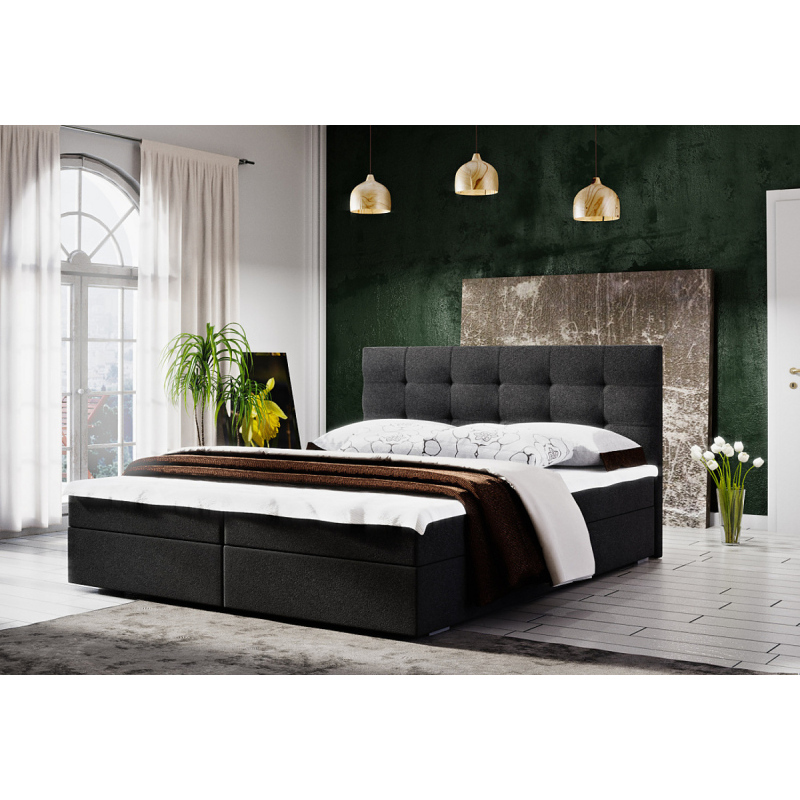 Moderní postel s úložným prostorem 140x200 STIG II - antracit