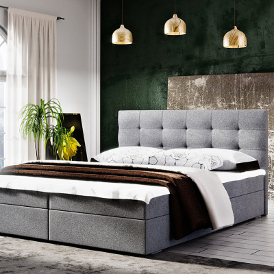 Moderní postel 140x200 STIG II s úložným prostorem  - šedá